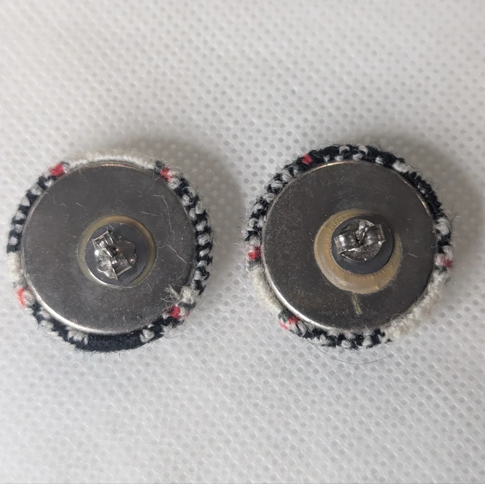 Vintage Plaid Flannel Prep School Earrings - Picture 3 of 7